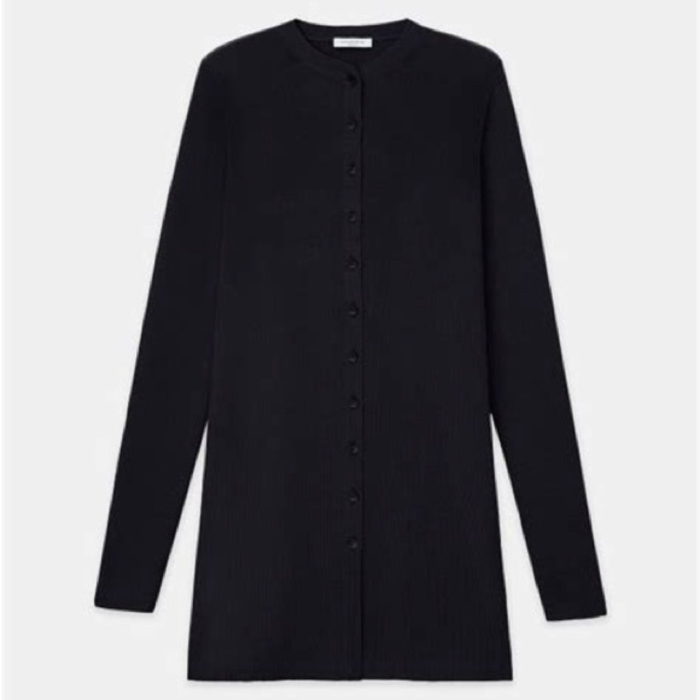 Lafayette 148 Finespun Voile Ribbed Long Cardigan Size 2X Black Excellent